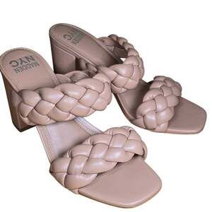Womens Madden NYC Braided Heel Blush Sandals Size 8 Pink 3.5" Heels
Excellent